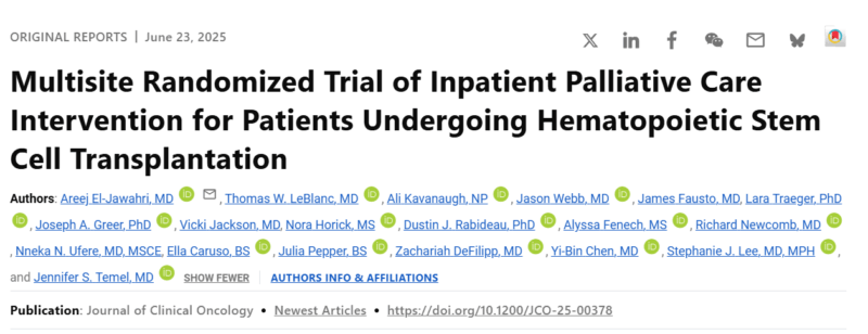 Ryan Nipp Highlights JCO Paper on Palliative Care Intervention During Stem Cell Transplantation