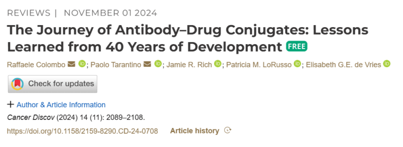 10 Key Milestones in The Development of ADCs - Curated by Paolo Tarantino and Raffaele Colombo