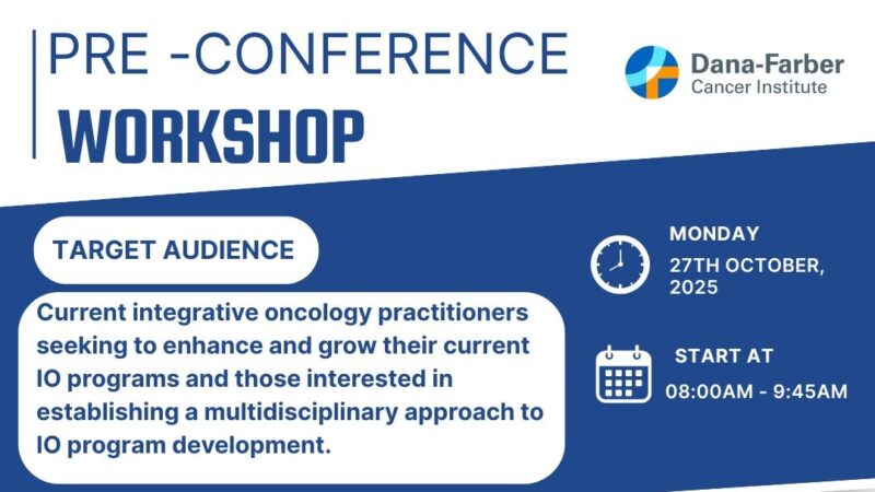 Society for Integrative Oncology to Host Workshop on Building IO Programs at 2025 Conference