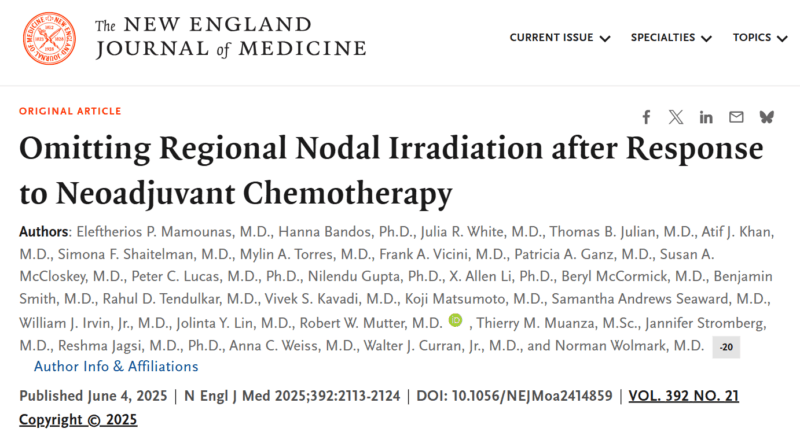 Paolo Tarantino: Thanks to NSABP-B51, Countless Patients Will Be Spared the Toxicity of Nodal Irradiation