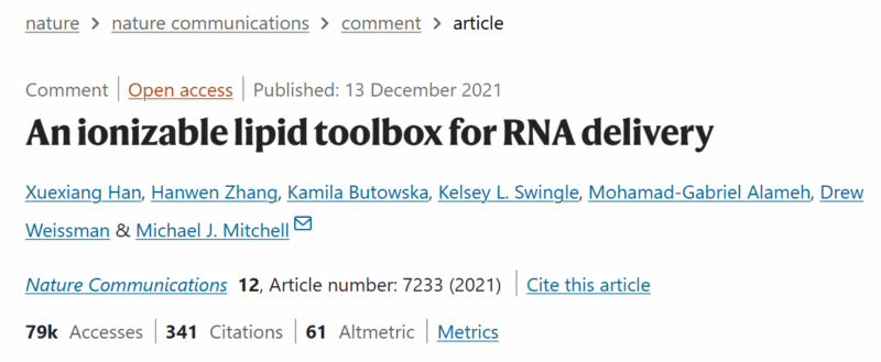 Hung Trinh: An Ionizable Lipid Toolbox for RNA Delivery and the Rise of LNP-Based mRNA Vaccines