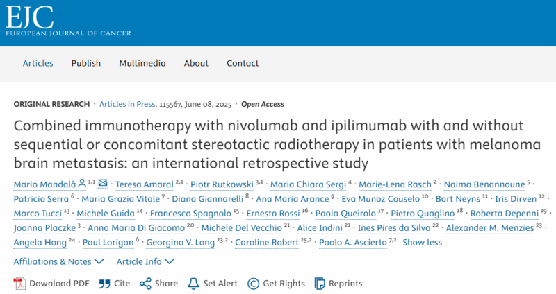 Mario Mandalà: The Impact of SRT in Melanoma Patients with Brain Metastases Receiving Combo Immunotherapy