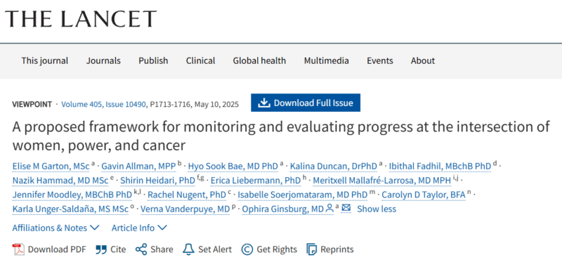 A New Viewpoint on the Lancet Commission on Women, Power, and Cancer