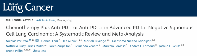 Bruna Pellini: Chemotherapy Plus Anti-PD-1 or Anti-PD-L1 in Advanced PD-L1-Negative sqNSCLC
