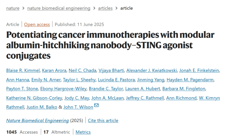 Kimryn Rathmell: Engineering a STING Agonist-Powered Immune Response with Nanobody Conjugates