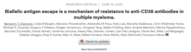 Francesco Maura: Biallelic Antigen Escape is a Mechanism of Resistance to Anti-CD38 Antibodies in MM