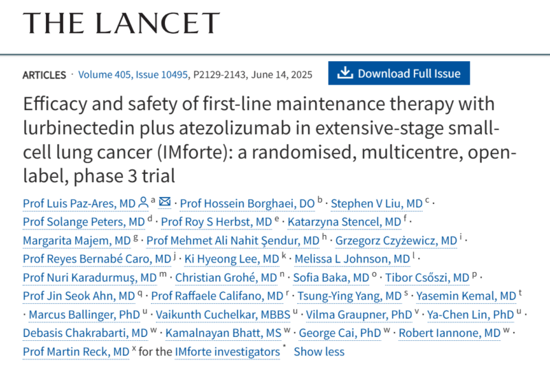 Yüksel Ürün: Lurbinectedin plus Atezolizumab Doubled PFS vs Atezolizumab Alone in IMforte Trial