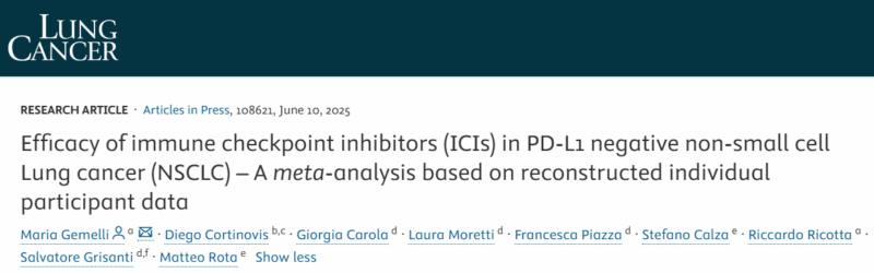 Maria Gemelli: The Latest Meta-analysis on the Role of ICIs in PD-L1 Negative NSCLC
