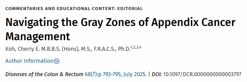 ASCRS Clinical Practice Guidelines on the Management of Appendiceal Neoplasms - DCR Journal