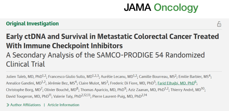 Julien Taieb: Early ctDNA and Survival in Metastatic Colorectal Cancer Treated With ICIs