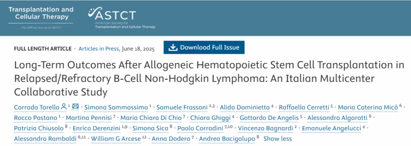 Raul Cordoba: Long-Term Outcomes after HSCT in RR B-Cell Non-Hodgkin Lymphoma