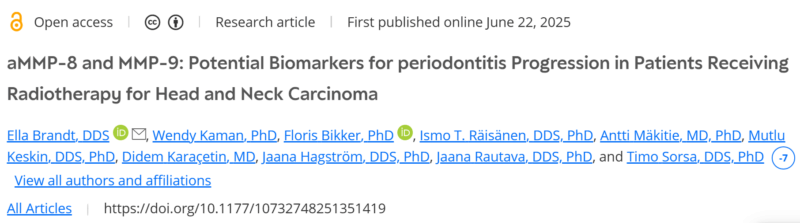 George Vlachogiannis: Salivary Biomarkers May Aid Early Detection of Periodontitis During Radiotherapy