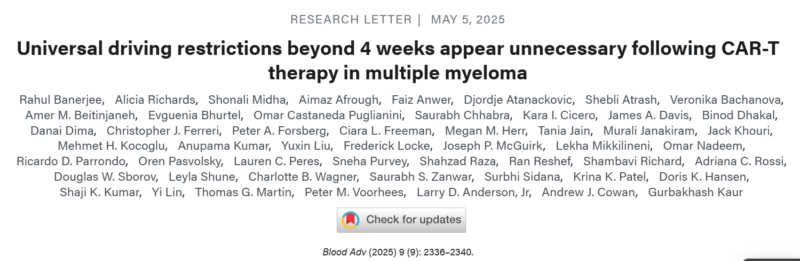 Rahul Banerjee: Excellent News - FDA Eliminates REMS Across CAR-T Products for US Patients