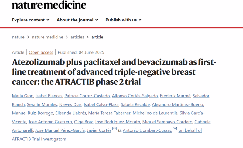 Paolo Tarantino: Interesting Phase 2 Trial of 1L Treatment for PDL1- mTNBC Out in Nature Medicine