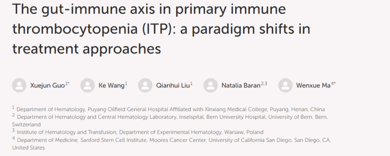 Natalia Baran: Pleased To Share My Latest Review On The Gut-Immune Axis In Primary Immune Thrombocytopenia