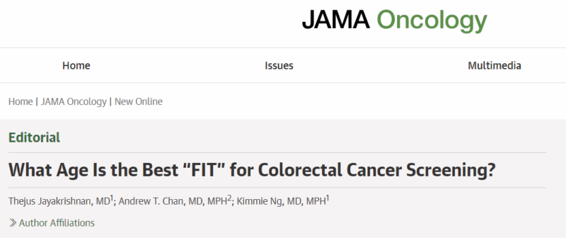 Thejus Jayakrishnan Shared an Article On What Age Is The Best “FIT” For Colorectal Cancer Screening