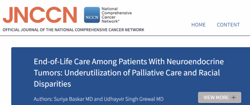 Udhayvir Grewal: Formal Palliative Care is Underused and Inequitably Delivered in NETs
