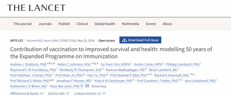 Routine Childhood Vaccines Saved 154 Million Lives in the Past 50 Years - The Lancet Group