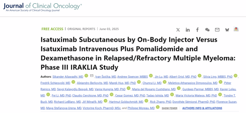 Al-Ola A Abdallah Highlights Phase III IRAKLIA Trial on Isatuximab Subcutaneous by OBI vs Isatuximab IV in RMM