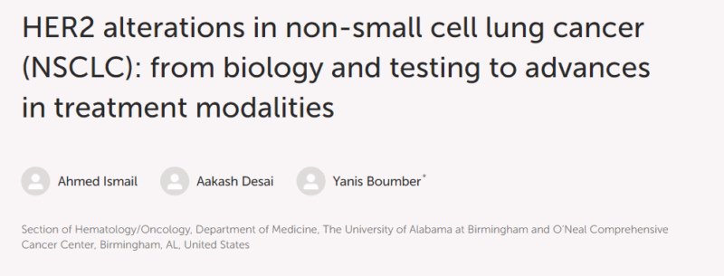 Mario Balsa Shared an Article on HER2 Alterations in Non-Small Cell Lung Cancer