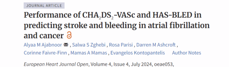 Raul Cordoba Highlights Study on Performance of CHA2DS2-VASc and HAS-BLED in Predicting Stroke and Bleeding in Atrial Fibrillation and Cancer