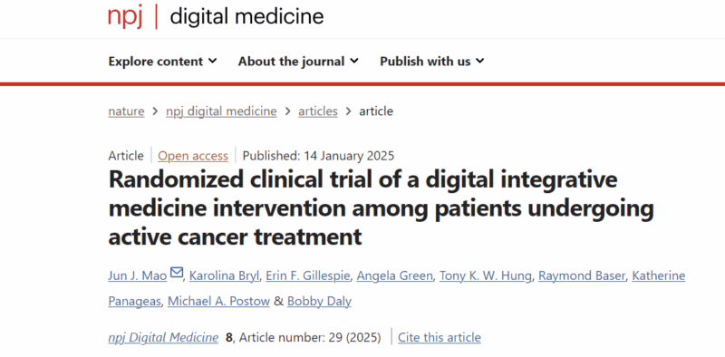 Yan Leyfman: Can a Digital Integrative Medicine Program Reduce Cancer-Related Fatigue?