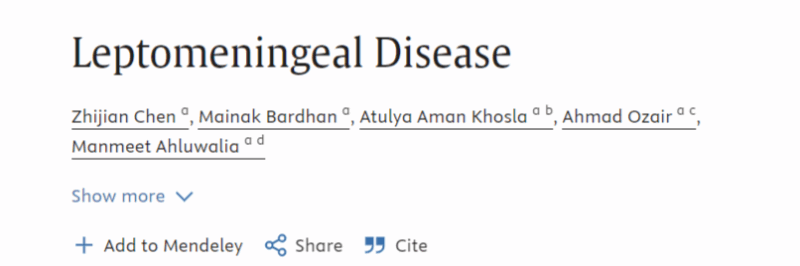 Mainak Bardhan Shares an Article on Diagnostic and Therapeutic Advances in Leptomeningeal Metastasis