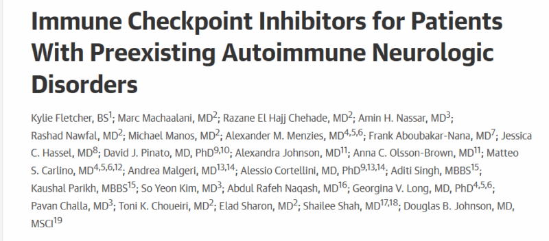 Yan Leyfman: Are Immune Checkpoint Inhibitors Safe for Patients with Neurologic Autoimmune Disorders?