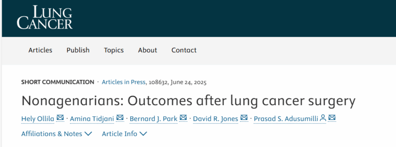 Stephen V Liu: Nonagenarians - Outcomes After Lung Cancer Surgery