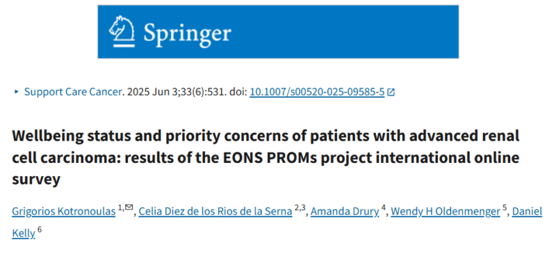 Grigorios Kotronoulas: Wellbeing and Key Concerns Among Advanced Renal Cell Carcinoma Patients