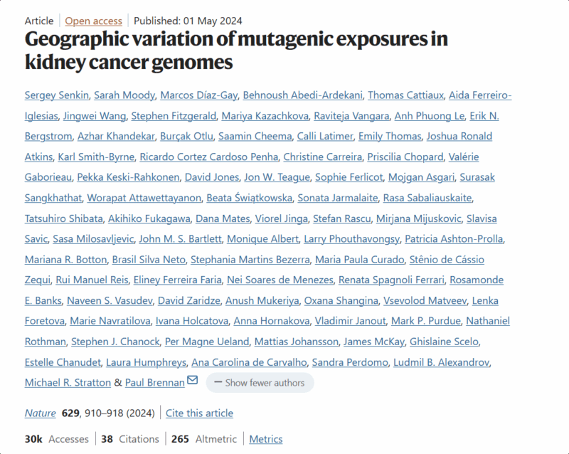 Simona Cristea: Kidney Cancers in Different Parts of The World Are the Result of Different Mutagenic Exposures