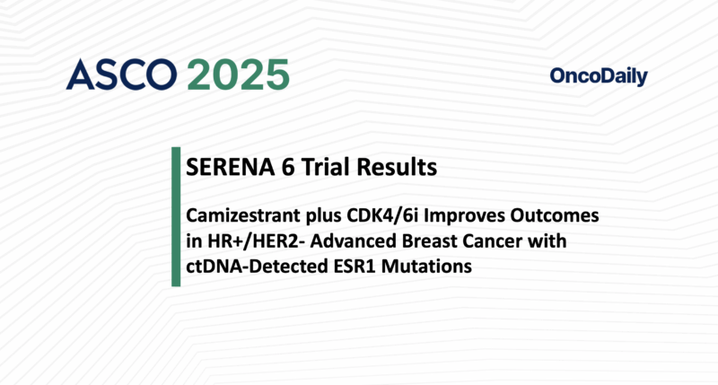 SERENA-6 Trial at ASCO 2025: Camizestrant Plus CDK4/6i Improves Outcomes in HR+/HER2– Advanced Breast Cancer with ctDNA-Detected ESR1 Mutations