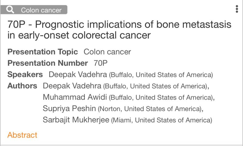 Supriya Peshin: How Bone Metastases Impact Outcomes in Young Patients with Colorectal Cancer