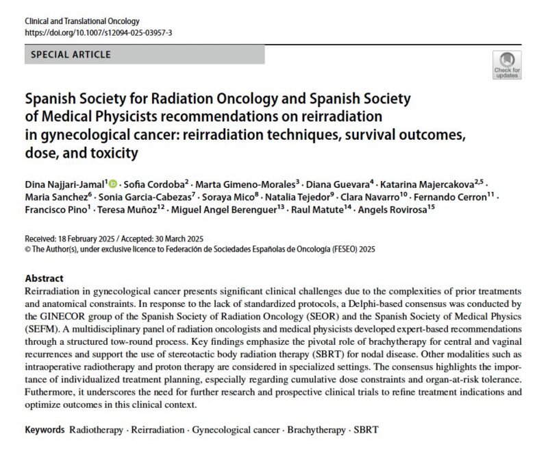 Reirradiation Techniques, Survival Outcomes, Dose, and Toxicity in Gynecological Cancers by Dina Najjari et al.
