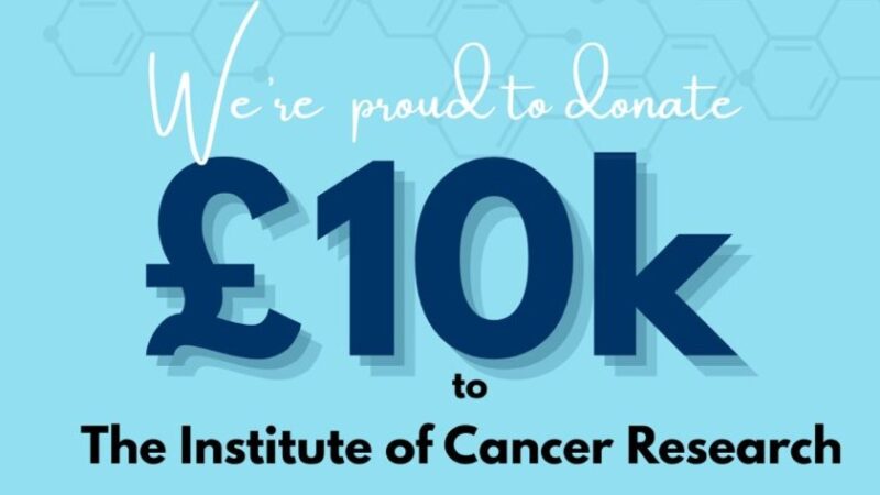 Oncogene Cancer Research Donates £10,425 to The Institute of Cancer Research to Support Lung Cancer Research