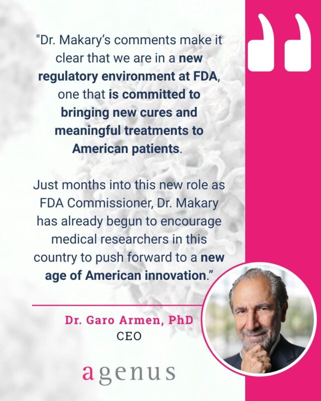 Agenus Began the Application Process to Develop Radiation and Chemo-free Therapies for GI Cancers