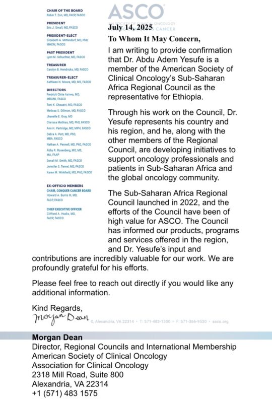 Abdu Adem Yesufe: Proud to Share My Membership in the ASCO Sub-Saharan Africa Regional Council