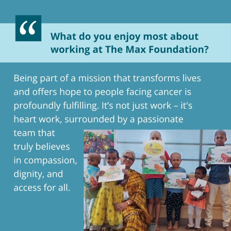 The Max Foundation's Program Coordinator in Coimbatore