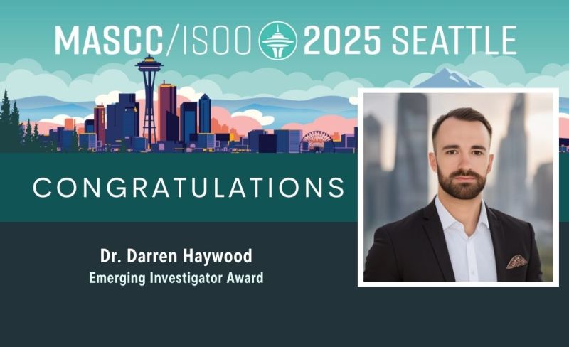 Darren Haywood Receives 2025 Emerging Investigator Award by MASCC