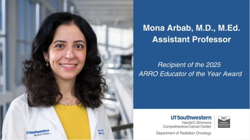 UTSW Radiation Oncology’s ARRO Educator of the Year Award for 2025