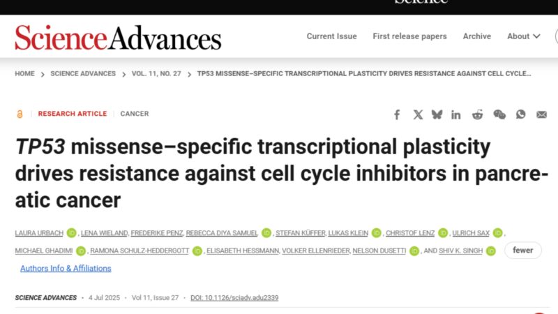 Nelson Dusetti: TP53 missense–specific transcriptional plasticity drives resistance against cell cycle inhibitors in pancreatic cancer