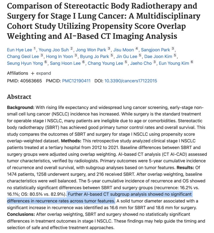 Drew Moghanaki: Not Only Humans Struggle to Confirm whether Surgery or SBRT is Better for Stage I NSCLC