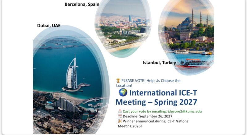 Al-Ola A Abdallah: Help Choose the Destination for the First International ICE_T Conference 2027!