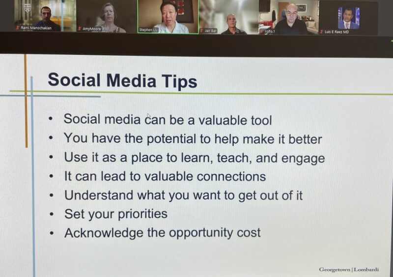 Rami Manochakian: Stephen V. Liu's Important Presentation about Social Media and Professional Development