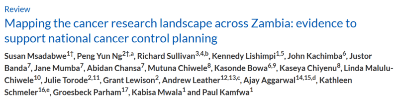 Julie S Torode: Great Paper on the Research Landscape at Strengths and Weakness in Zambia
