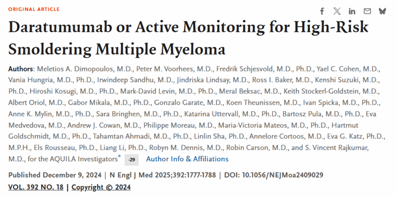 Vincent Rajkumar: A Historic Day for High Risk Smoldering Myeloma