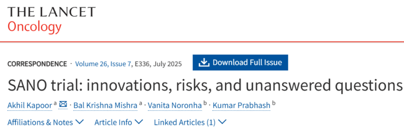 Akhil Kapoor: Critical Aspects of the SANO trial