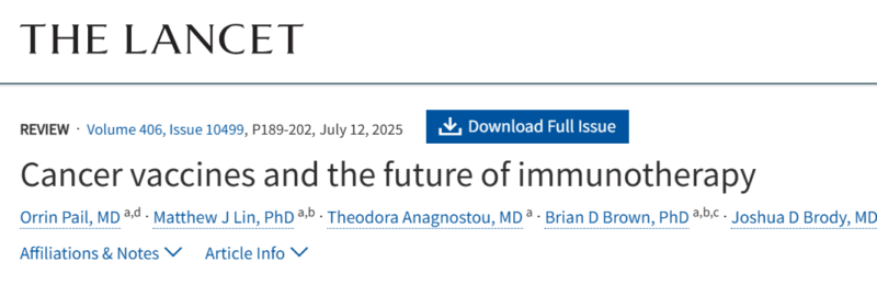 Matt Sagan: The Lancet Summary of the Next Generation of Cancer Vaccines