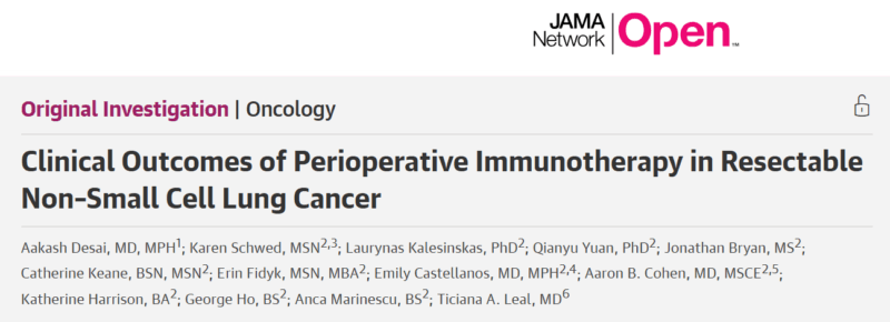 Aakash Desai: Clinical Outcomes of Perioperative Immunotherapy in Resectable NSCLC