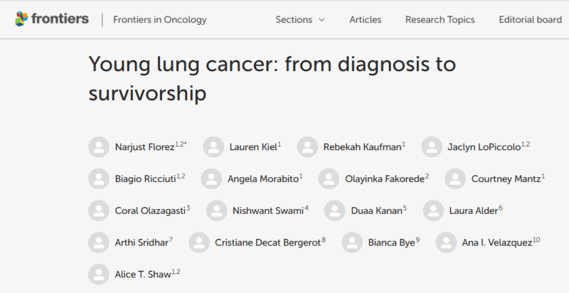 Narjust Florez: First Publication from Dana-Farber’s Young Lung Cancer Program at the Lowe Center for Thoracic Oncology